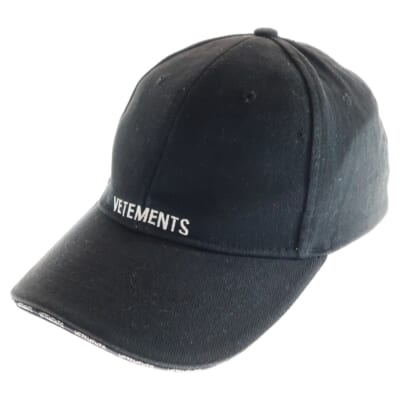 フロントロゴ刺繍 キャップ ブラック Bランク