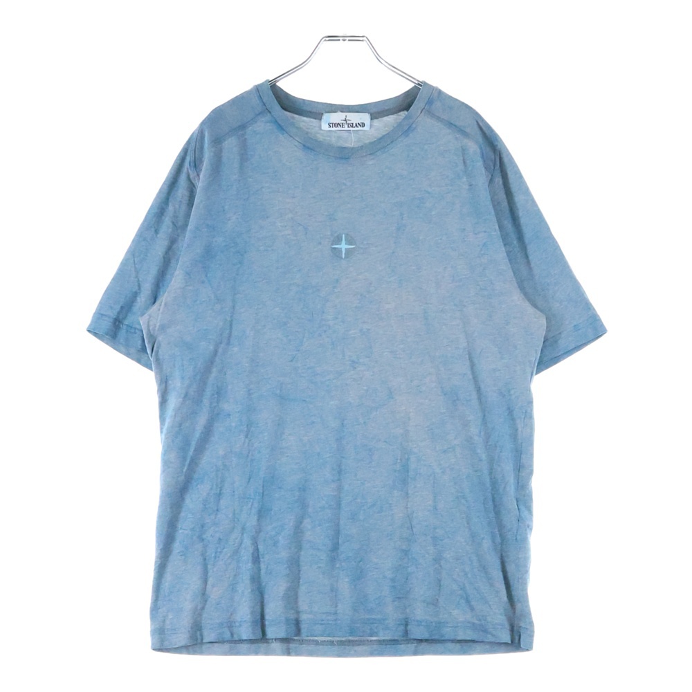 オーバーダイ フロントロゴ クルーネック半袖Tシャツ 741522993 ブルー Bランク