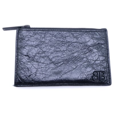 レザー BBロゴ フラグメントケース コイン カードケース 766575 ブラック Bランク