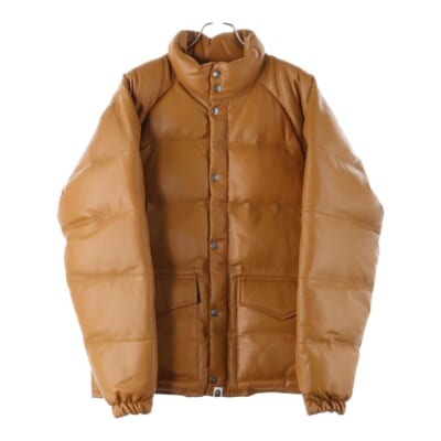 シープスキン レザー ダウンジャケット ブラウン Aランク