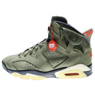 ×TRAVIS SCOTT AIR JORDAN 6 RETRO SP トラヴィススコット エアジョーダン ハイカットスニーカーカーキ US11/29.0cm CN1084-200 Bランク