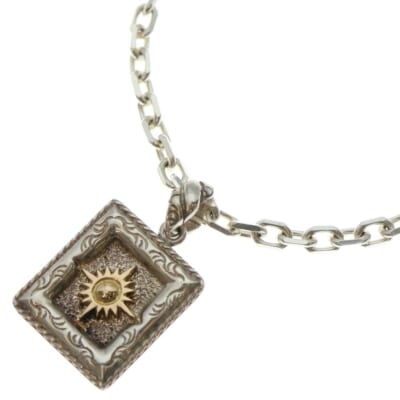 太陽神 スクエアネックレス T-98B シルバー/ゴールド Bランク