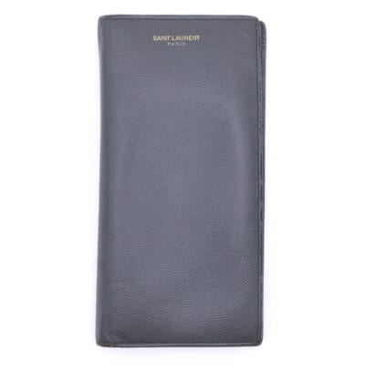 オーガナイザー レザー 二つ折りロングウオレット YSL-315866 長財布 グレー Bランク