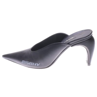 ロゴ レザーハイヒールパンプス サンダル ブラック Bランク