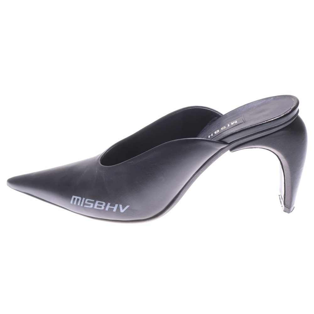 ロゴ レザーハイヒールパンプス サンダル ブラック Bランク