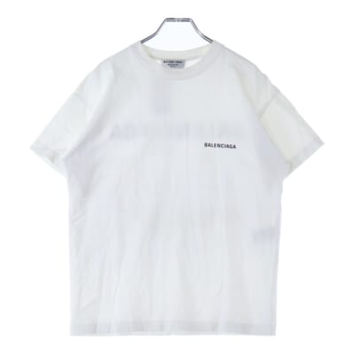 バックロゴプリント クルーネック 半袖Tシャツ カットソー ホワイト B12965 Bランク