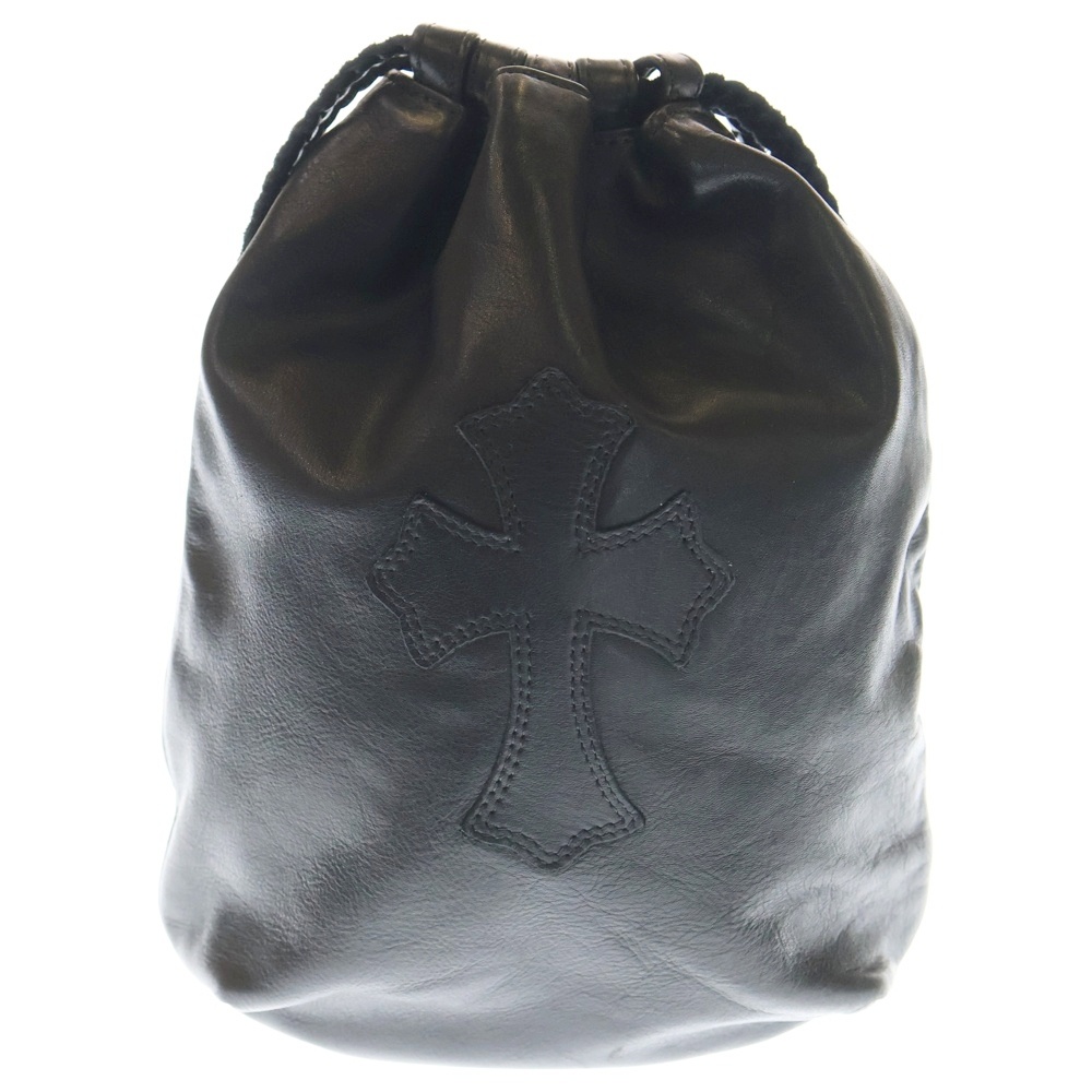 DRW STRNG SACK CRS PATCH クロスパッチドローストリングサックレザー巾着ハンドバッグ Bランク