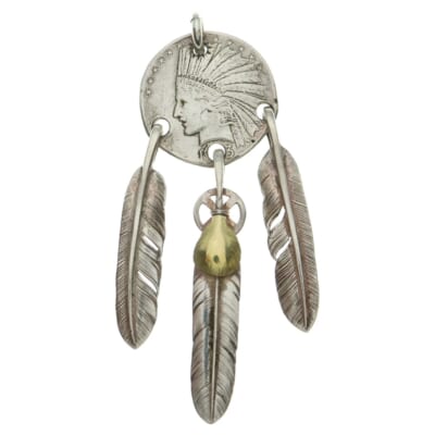 3点吊り大 ペンダントトップ シルバー/ゴールド Aランク