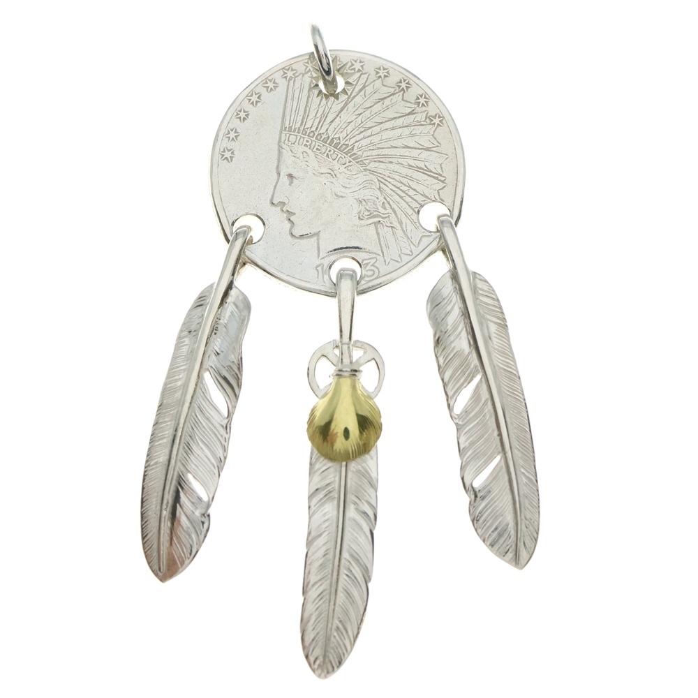 3点吊り中 ペンダントトップ シルバー/ゴールド Aランク