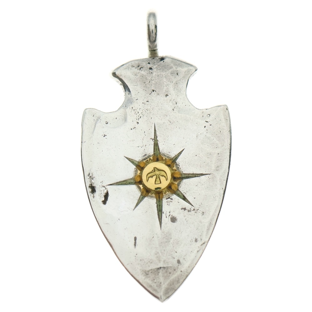 メタル付き矢じり大 ペンダントトップ シルバー/ゴールド Aランク