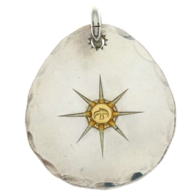 たたきメタル大 ペンダントトップ シルバー/ゴールド Aランク