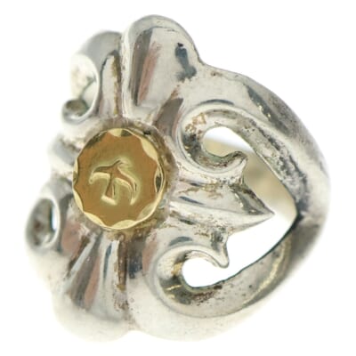 小メタル付きキャストリング シルバー/ゴールド Aランク