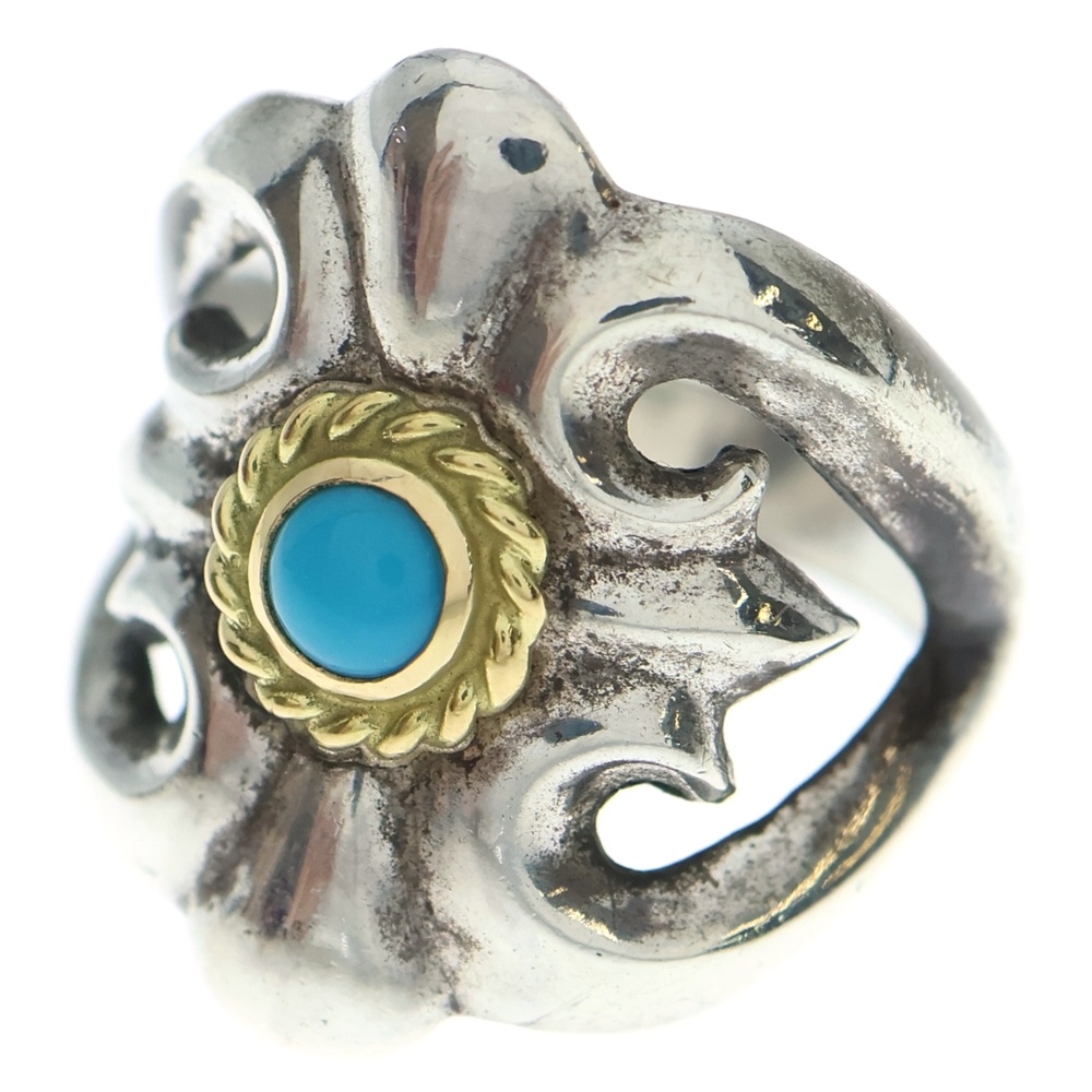 小金縄ターコイズ付きキャストリング シルバー/ゴールド Aランク