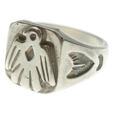 SVイーグルヒヨコ付き印台リング シルバー Bランク