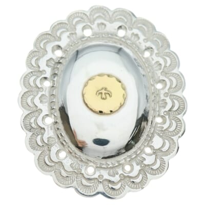 K18メタル付き特大フラワーコンチョ シルバーゴールド Aランク