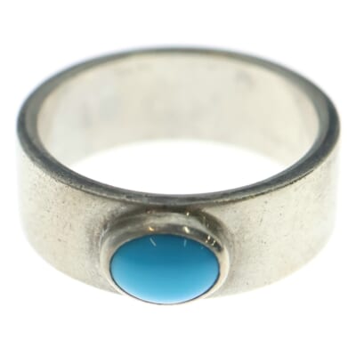 ターコイズ平打ちリング シルバー/ゴールド Bランク