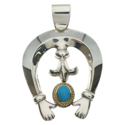 金縄付きナジョーネ 特大ペンダントトップ シルバー/ゴールド Aランク