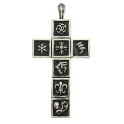 FRMD CRS マルチフレームドクロス ペンダント ネックレストップ シルバー Aランク