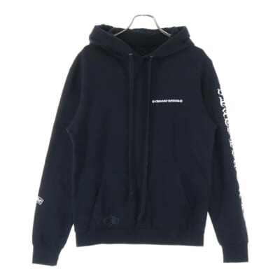 SWTSHRT PLVR 袖ロゴプリントプルオーバーフーディ パーカー ブラック Bランク