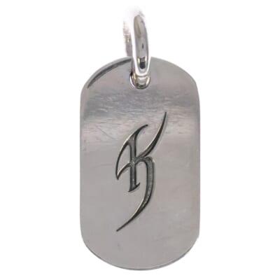 ×氷室京介 ドッグタグ イニシャルシルバーネックレストップ Aランク