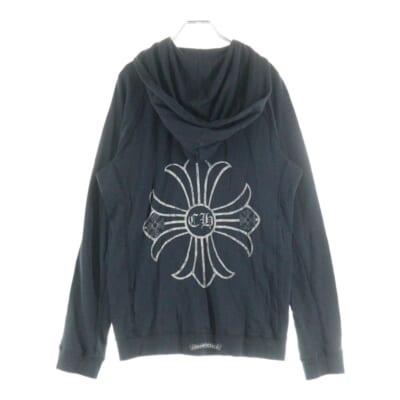 CHプラスロゴ ジップアップパーカー ブラック Bランク