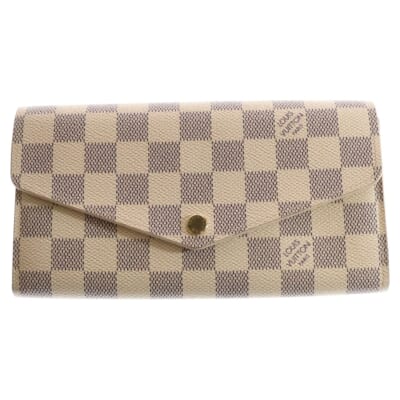 ダミエアズール ポルトフォイユ サラ PVCコーティングキャンバス ロングウォレット 長財布 ホワイト N63208 ICタイプ Aランク