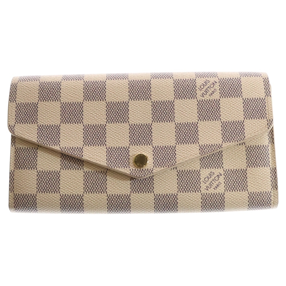 ダミエアズール ポルトフォイユ サラ PVCコーティングキャンバス ロングウォレット 長財布 ホワイト N63208 ICタイプ Aランク