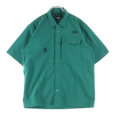 S/S TRIP FIELD SHIRTS トリップフィールド ナイロン スナップボタン 半袖シャツ グリーン NR22551 Aランク