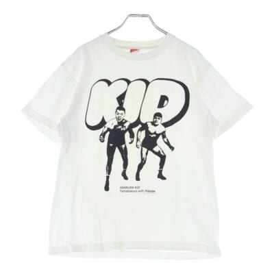 日本製 浅草キッド Tamabukuro with Hakase フロントプリント 半袖Tシャツ ホワイト Bランク