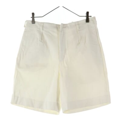 コットン 1タック ハーフパンツ ショーツ ホワイト AL5SPY005-SUP Bランク