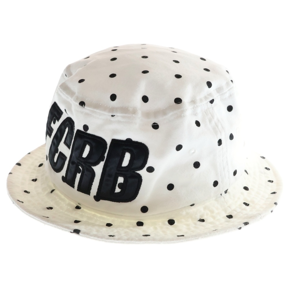 15AW DOT HAT ロゴ刺繍 ドット柄 コットンバケットハット 帽子 ホワイト FCRB-156027 Bランク