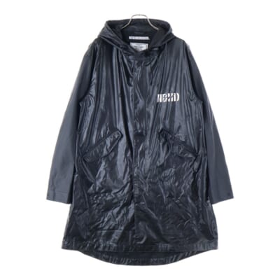 ×FRAGMENT DESIGN フラグメントデザイン ロゴプリント フーデッドジャケット ロングコート ブラック 181TSFRN-JKM01S Bランク