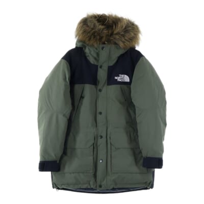MOUNTAIN DOWN COAT マウンテンダウンコート ファー付 ジップアップダウンジャケット カーキ/ブラック ND91935 Bランク