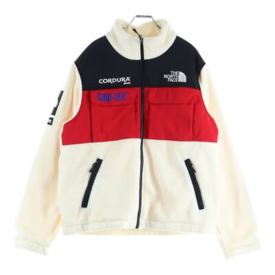 18AW×THE NORTH FACE Expedition Fleece Jacket ザノースフェイス エクスペディションフリースジャケット ホワイト/レッド NL71809I Sランク
