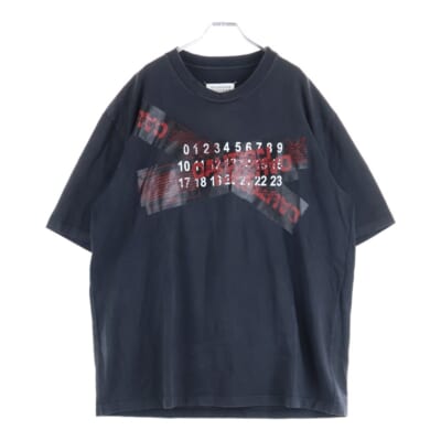 19AW フロントテーピングロゴ クルーネック 半袖Tシャツ カットソー ブラック S50GC0568 S23366 Bランク