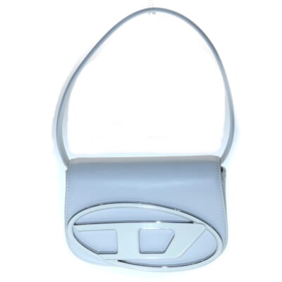 1DR ワンダー 2WAY オーバルD メタルロゴプレート レザー ワンショルダー クロスボディバッグ ハンドバッグ ホワイト X08396 Sランク