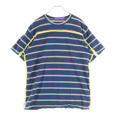 07SS AD2006 マルチカラーボーダー コットン クルーネック 半袖Tシャツ カットソー ネイビー/マルチカラー WS-T048 Bランク