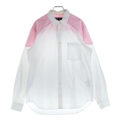 15AW AD2015 カラーヨーク コットン 長袖シャツ ピンク/ホワイト DP-B059 Bランク