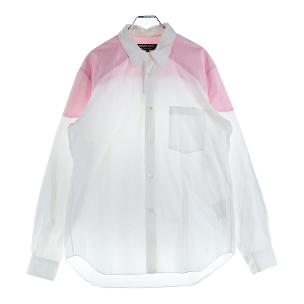 15AW AD2015 カラーヨーク コットン 長袖シャツ ピンク/ホワイト DP-B059 Bランク