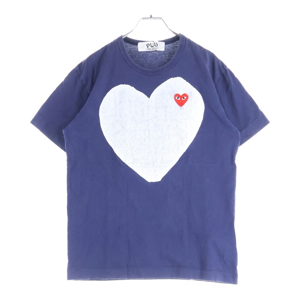 AD2012 ハートロゴ コットン クルーネック 半袖Tシャツ カットソー ネイビー AZ-T184 Bランク