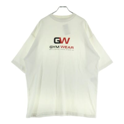 20AW GYM WEAR LOGO T-SHIRT ジム ウェア ロゴ プリント クルーネック 半袖Tシャツ カットソー ホワイト 620969 TIVD5 Bランク