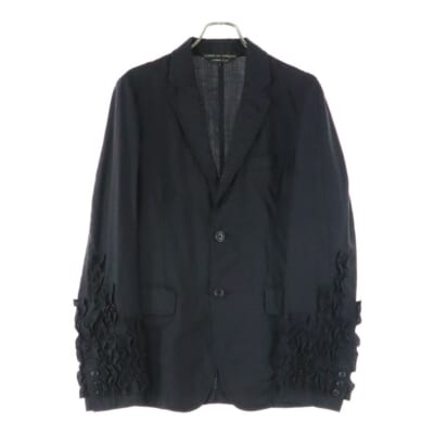 12SS AD2011 フリル加工 ダブルフラップポケット 2B テーラードジャケット ブラック PI-J111 Bランク