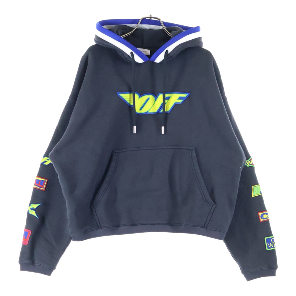 24SS LV RACING SKATE HOODIE レーシングスケート アームワッペン加工 プルオーバースウェットパーカー フーディー ダークグレー OMBB085G24FLE00X Aランク
