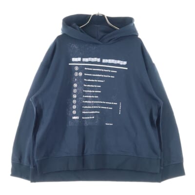 21AW サイドスリット スウェットプルオーバーパーカー ネイビー レディース S52GU0144 Bランク