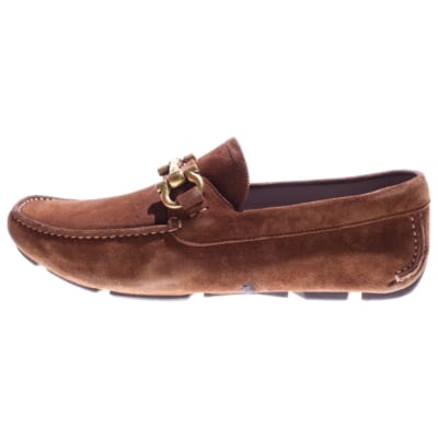 ホースビット スウェードレザーローファー スリッポン レディース ブラウン ZM 39915 Bランク