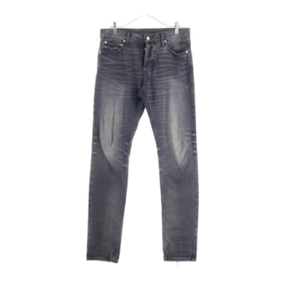 DENIM PANT ロゴデザインボタン マルチポケット ボタンフライ デニムパンツ ブラック 130SP212022F Bランク