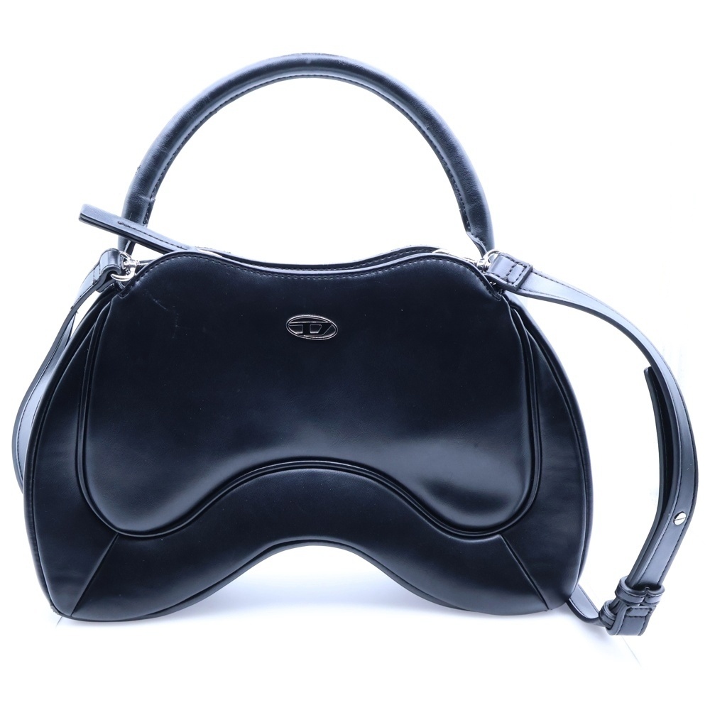 23SS PLAY TOP HANDLE プレイ トップ ハンドル 2WAY レザーショルダーバッグ ハンドバッグ ブラック Bランク