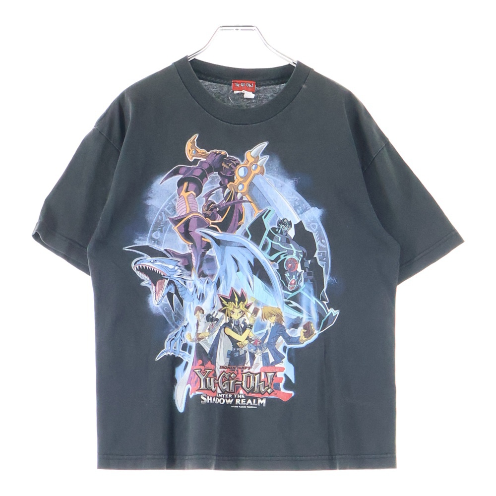 90S VINTAGE YU-GI-OH！1996 TEE ヴィンテージ 遊戯王 フロントプリントTシャツ 半袖クルーネックカットソー ブラック Bランク