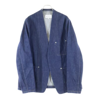 18AW Cardi Jacket Denim カーディ ノーカラー デニムジャケット インディゴ S50BN0353 Bランク