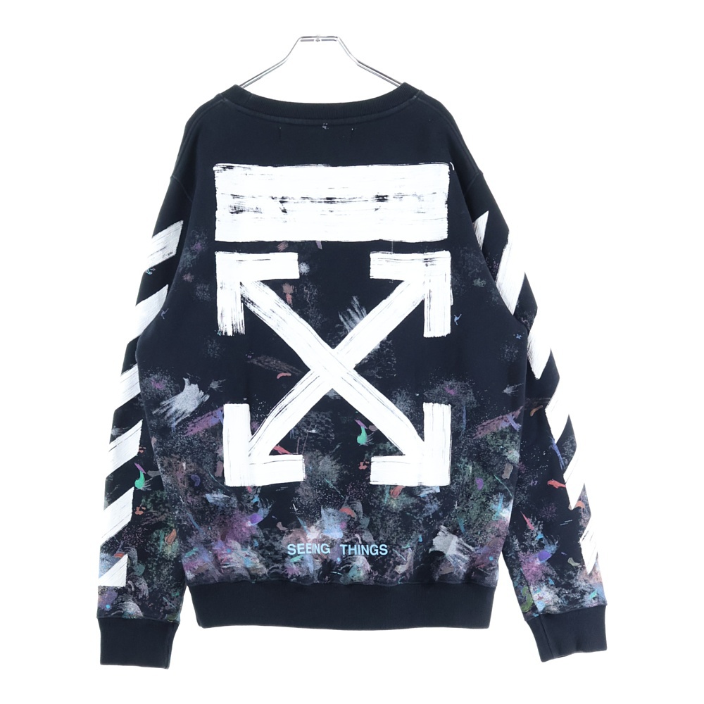 17AW DIAG GALAXY BRUSHED ギャラクシーモチーフ クルーネック スウェット トレーナー ブラック OMBA003F17619030 Bランク